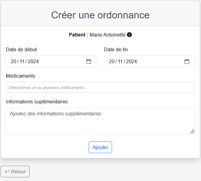 Création d'Ordonnances